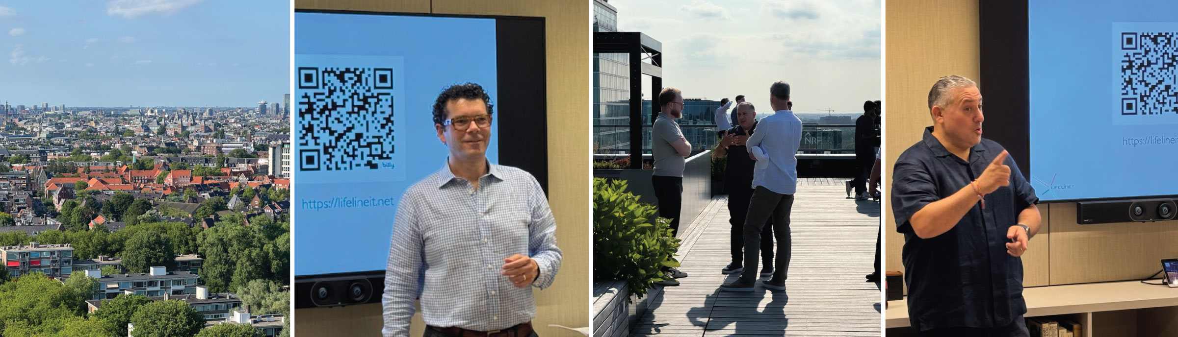 People presenting at the Amsterdam Cybersecurity event