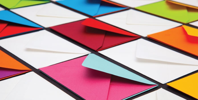 Has email had its day - a collage of coloured envelopes