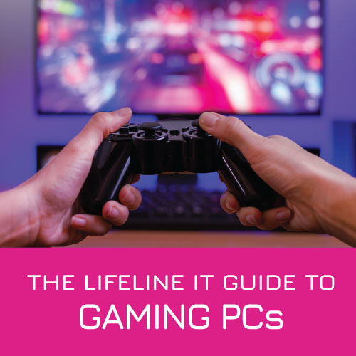 Hands holding a gaming PC controller in front of a screen