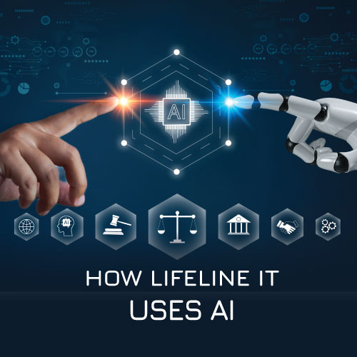 AI Policy: an AI robot finger and a human finger touching like in Michelangelo's The Creation of Adam on the ceiling of the Sistine Chapel