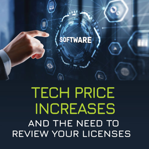 Tech Price Increases - hand pointing to the work software