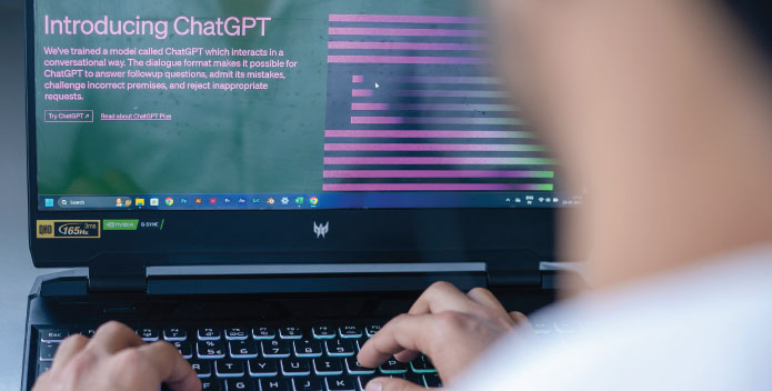 IT Trends survey results: Chat GPT being viewed on a laptop screen