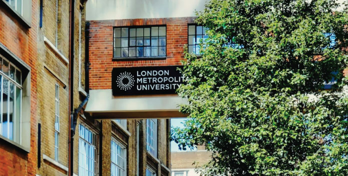 Exterior view of a London Met university building