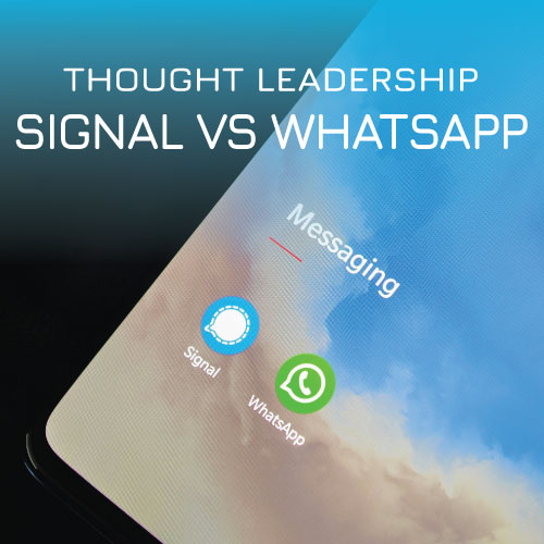SIgnal and WhatsApp messaging apps logos